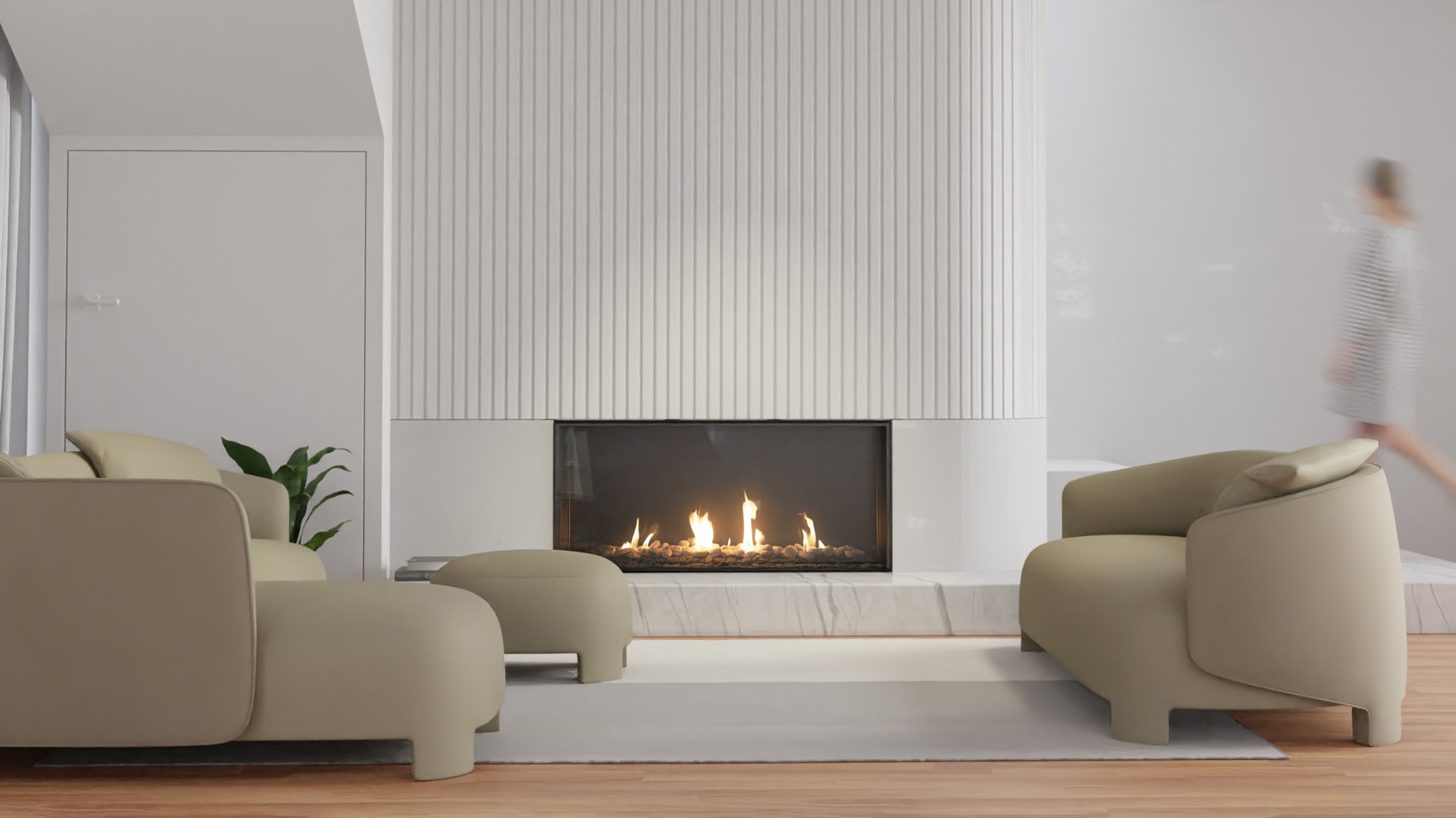 KS55 Mesh Barrier Gas Fireplace